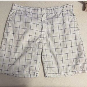 PGA Tour White and Blue Golf Shorts